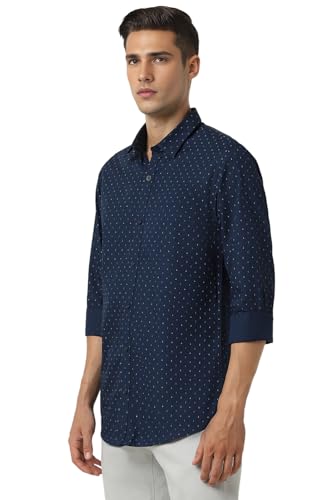 Image of Peter England Men's Cotton Slim Fit Print Shirt