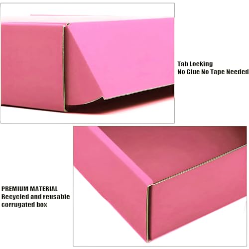 Image of Cardboard Boxes,15 Pack Shipping Boxes 6x6x2 Recyclable Mailing Boxes Colored Corrugated Cardboard Box Small Storage Boxes for Shipping, Mailing, Gifts Packaging (Pink)