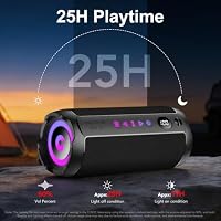 Portable Bluetooth Speaker, Bluetooth 5.4 Speaker, Dual Speaker with LED Display, Deep Bass,25H Playtime, Colorful RGB Lights,IPX7 Waterproof,TWS pairing for Outdoor/Home/Party/Travel,Gift Ideas — image 3