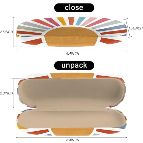 Image of Eyeglasses Case Hard Shell Protective Case for Glasses Eyeglass Box with Cleaning Cloth for Girls Women Cute Aesthetic