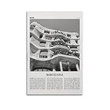 Impresión de Barcelona Edificio en Blanco y Negro, Arte de Pared de Barcelona, Póster de Barcelona, Foto de Barcelona, Decoración de Pared de Barcelona, Mapa de Barcelona, Póster de España Cuadro