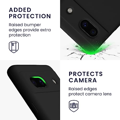 kwmobile Case Compatible with Google Pixel 7a Case - TPU Silicone Phone Cover with Soft Finish - Black - Image 3