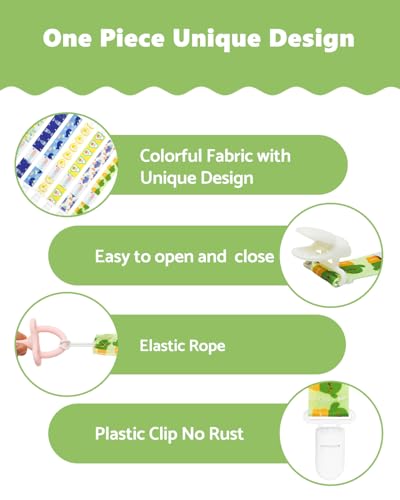 Image of ALVABABY Pacifier Clips 8 Pack Pacifier Binky Paci Holder Leashes for Teethers 8DBP10A