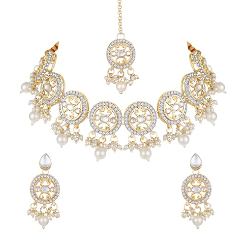 Atasi International Traditional White Pearl Kundan Necklace Set |...