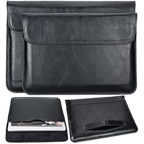 Bayelon Laptop Leather Sleeve 16” – Genuine Full Grain Leather Cover Case - Compatible with MacBook Pro and Laptops and Tablets with Display Sizes Up to 16”- Includes 2 Slots & 3 Card Holders Cover