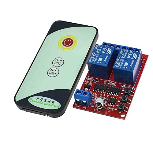 2 Channel 2CH DC 5V 12V 24V IR Infrared Remote Control Switch High-Current Relay Module Board LED Status Indicator 5V -24V (5V)