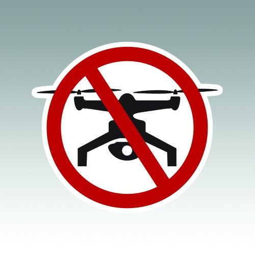 No Drone Zone Sticker - Die Cut - Decal - RDW V2 Drones Privacy Symbol Anti-Drone 4.47" x 4.00"