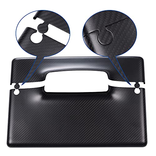 JSWAN Carbon Fiber Center Control Touchscreen Cover Frame for Tesla Model 3 (2017-2023) Model Y (2019-2024) Center Console Dashboard Multimedia Screen Back Cap (Matte Black) image 5