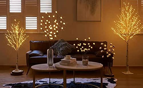 Birchlitland LED Birch Tree 4FT 200L Warm White Fairy Lights, Lighted Trees for Indoor Outdoor Home Thanksgiving Christmas Holiday Decoration by Birchlitland - Image 6