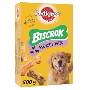 PEDIGREE BISCROK Biscuits – Lot de 12 Boîtes de 500g – Friandises Croquantes et Savoureuses – Sans Arômes Artificiels – Récompense Idéale pour Eduquer ou Faire Plaisir à son Chien