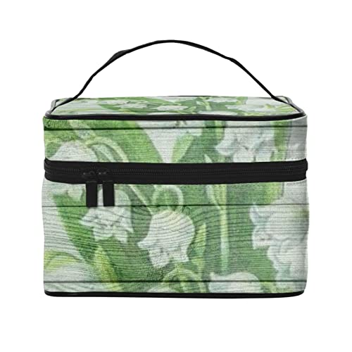 白い 花 木製 壁 化粧ポーチ メイクポーチ 収納ケース トラベルバッグ 化粧バッグ 化粧道具 化粧品 小物入れ 収納 旅行用 出張用