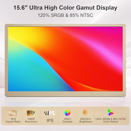 Image of 15.6 inch Laptop Screen Extender, Laptop Monitor Extender 120% sRGB FHD 1080P IPS Type-C /HDMI /USB-A Plug & Play Portable Triple Monitor for 13 inch-17 inch Laptops Compatible with Mac, Wins, Android, Chrome