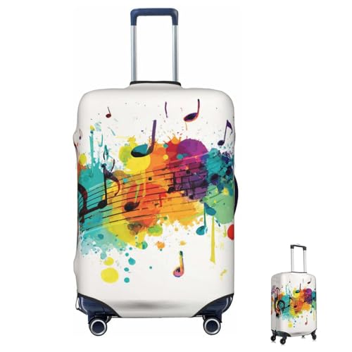 Luggage Cover Washable Elastic Suitcase Covers Abstract Music Themed Travel Baggage Cover Fashion Anti-scratch Suitcase Protector Decoraitve Covers Fits 18-32 Inch Luggages Medium