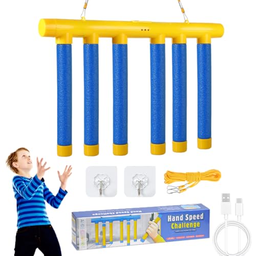 Agaommio Reflex Sticks Game Drop Sticks Game 3 Adjustable Speed Modes Hand-Eye Coordination Reaction Time Training Challenge Toys Catch Falling Sticks Game for Adults & Kids