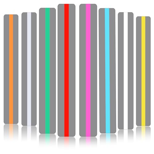 cobee 8 Geführte Lesestreifen, 19 x 3,2 cm Leselineal Kinder Farbige Overlays Lesezeichen zur Reduzierung von visuellem Stress, Markierungsstreifen Textmarkerstreifen für Adhs Legasthenie(Mehrfarbig)