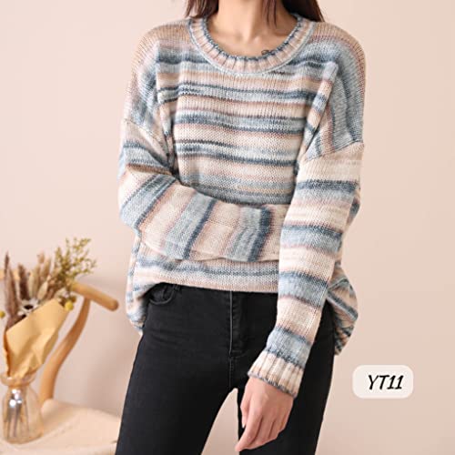 Shike Cloud-Cluster Multicolor Rainbow Yarn For Knitting&Crocheting.soft Wool Acrylic Cotton Blended Yarn.gradient Space-Dyed Air Yarn (Yt11) #TOP3