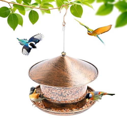 Ambesty Mangeoire Oiseaux Exterieur,1.8L Grande Capacité Voliere Oiseaux Exterieur pour Oiseaux Sauvages Résistant aux Intempéries,Imperméable pour Petits Sauvages...