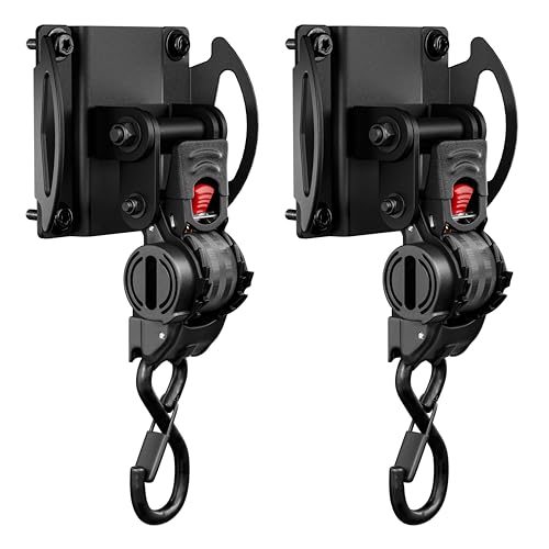 Integral Straps - Two Pack - Compatible with Ford Boxlink - F150 and Raptor 2015+ Ford Super Duty (F250 F350 F450) 2017+ - Bed Mounted Retractable Tie Down Straps