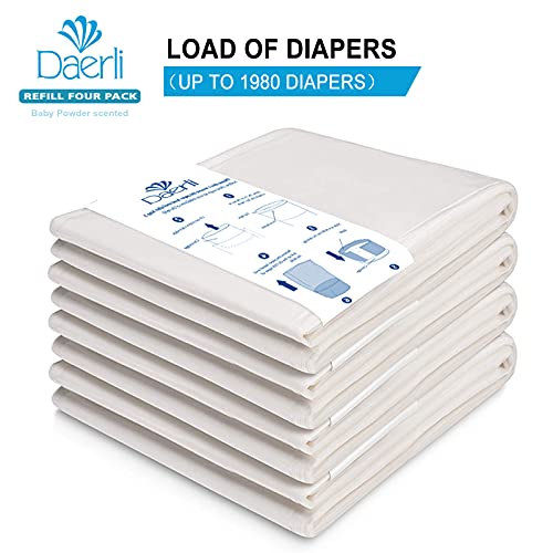 Bolsas de basura para pañales de gran capacidad hasta 1980 unidades pack de 4 recambios de 16L 3