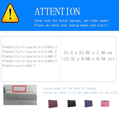 Funda para portátil HP OmniBook X Flip 14" PU Cuero miniatura 2