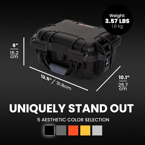 Image of NANUK 905 Hard Case with Foam - IP67 Waterproof Hard Case, Protective Hard-Shell Box for Camera, Drone & Gear - Impact-Resistant, Dustproof, Travel-ready, 12.5 inch x 10.1 inch x 6 inch, Made in Canada - Black