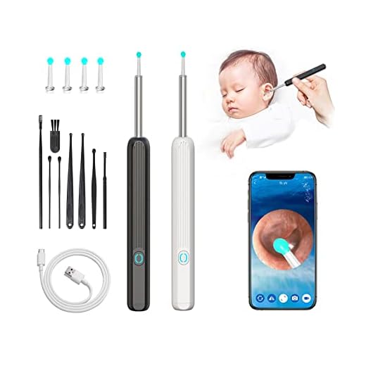 Wi-Fi Visible Wax Elimination Spoon, USB 1080P Hd Load Otoscope, Ear Cleaner with Camera, Ear Wax Removal, Otoscope Endoscope Ear Spoon Ear Wax Cleaner (2 PCS-B)