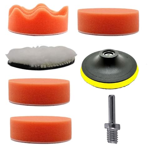Image of MLD 3 inch Car Polishing Buffing Pads Waxing Sponge Buffer Set Foam Polisher Kit DKCP-801 (3inch, 7Pcs Drill Polisher Kit) Pack of -1