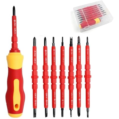 Screwdriver Set, 7 in 1 Magnetic Insulated Screwdrivers Tools Kit Multifunctional Interchangeable Screw Driver for Electrician Cover