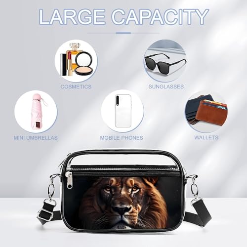Animal King Lion Clear Stadium Bag Mini Crossbody Bag Anti-Theft Side Shoulder Bags Messenger Bag Unisex3