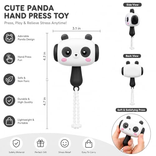 Image of HOUSELY Cute Cartoon Bunny Squeaky Squeeze Toy - Soft Silicone Kawaii Hammer with Sound | Stress Relief Fidget Toy with Beaded Strap, Portable Bag Charm for Kids & Adults, Return Gift - Black