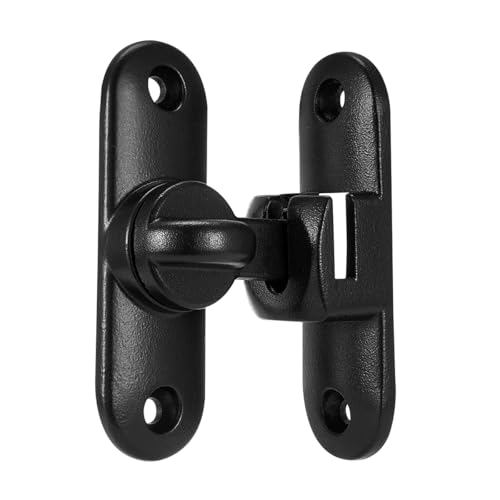 Image of INIRET Matte Black Barn Door Latches,90 /180 Degree Gate Lock,Zinc Alloy Right Angle Door Lock Latch,Flip Gate Latches Hardware,Door Security Door Latch Lock for Cabinets,Bathroom,Barn Door