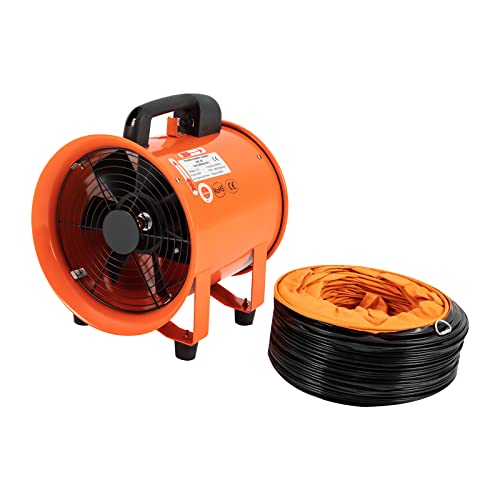 Ventilador extractor de aire de 10 pulgadas con ducto de PVC de 16 pies - Ventilador de extracción y ventilación para cocina, talleres y almacenes, con alta velocidad de flujo de aire para garajes y fábricas miniatura 1