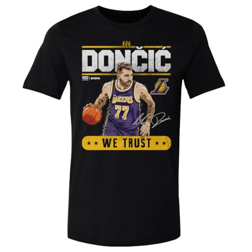 500 LEVEL Luka Doncic Los Angeles Lakers Shirt - Luka Doncic Los Angeles Lakers Trust WHT (Black, Large)