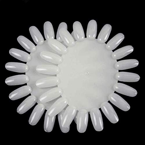 10PCS White Acrylic Wheel False Nail Art Tips Practice Display for Nail Art Tool