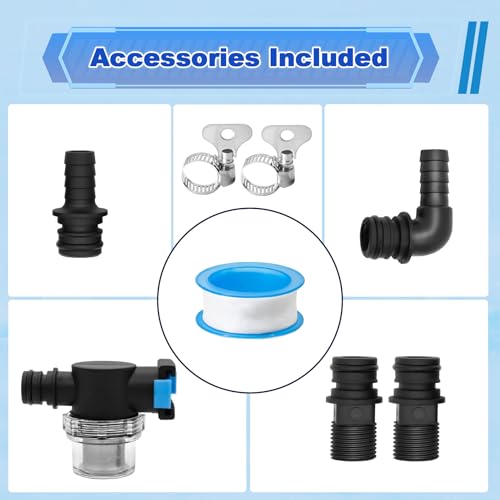 Image of 04406043A Water Pump,3.3GPM 115V 35PSI Diaphragm Water Pump With Strainer and Pressure Switch for RV Yacht Marine Caravan