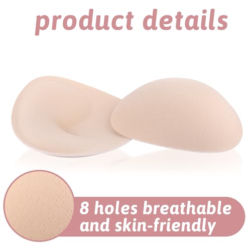 2 Pairs Women's Push Up Bra Pads Inserts Triangle Breathable Breast Enhancer 4.88 * 5.11inch, Bra Cups Insert or Sew In Skin Color Removable Breast Padding Large Cup Bust Lifter Push up Swimsuit Pad3