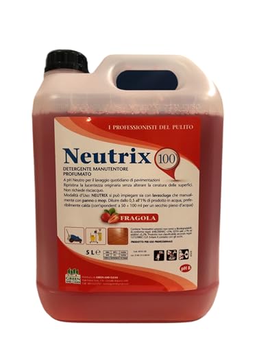 Neutrix Detergente Manutentore Profumato pH Neutro, Multi‑fragranze, 1 Pezzo da 5 L (Fragola)