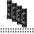Aocies Screen Door Hinges, Aluminum Matte Black Storm Door Hinge 1/8 Inch Grooved Center Replacement for Interior Exterior Kitchen Cabinet, Most Screen Doors 4PCS