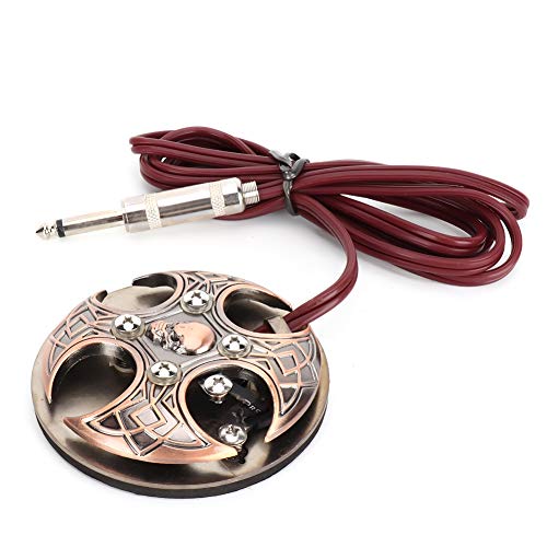 Preisvergleich Produktbild Tattoo Zubehör, Professionelle Runde Tattoo Fußpedal, Tätowiermaschine Footswitch Klinkenstecker Tattoo Pedal Fußpedal Tattoo Fußschalter Controller Zubehör für Tattoo Maschine