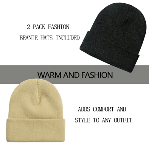 Image of ZOORON 1&2 Pack Beanie for Men Women Slouchy Beanie Hats Winter Knit Caps Soft Ski Hat Unisex