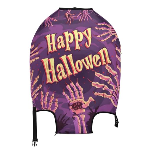 senya Travel Luggage Cover Suitcase Protector Halloween Purple Scary Hand Bones Washable Baggage Covers Fits 29-32 Inch Luggage2