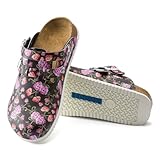 Birkenstock 101666 Kay SL BF Women Work-Clogs - Super Outsole - Open Heel Area - Roses Black - Size L12