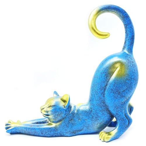 Estatua de Gato en Posición Estirada para Decoración miniatura 7