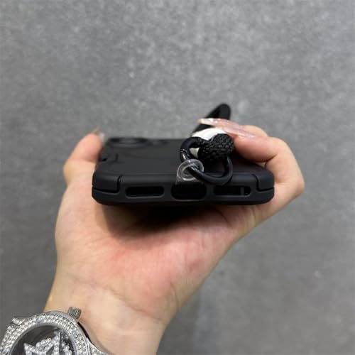 Coque rigide magnétique iPhone 16 Pro Max bicolore mate antichoc avec cordon