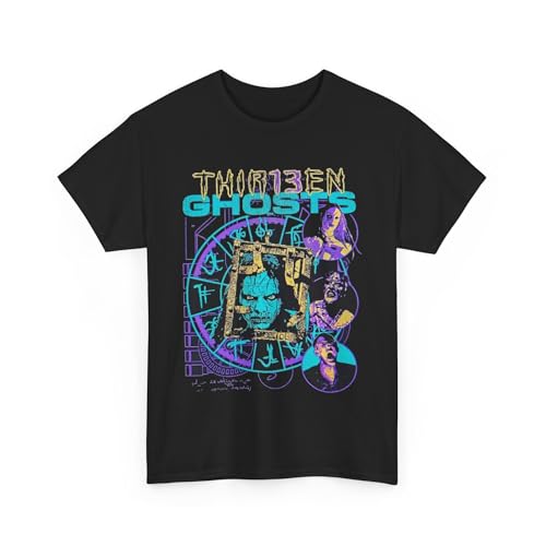 T-shirt 13 Ghosts en coton lourd qui ne se déforme pas pour Halloween