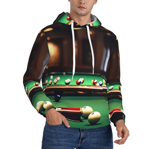 Sweat à capuche homme imprimé billard idéal pour la salle de sport