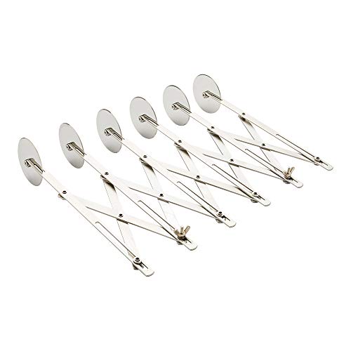 Restaurantware Met Lux 9.5 X 2.25 Inch 6 Wheel Pastry Cutter, 1 Expandable Accordion Cutter - Corrosion-Resistant, Dishwasher-Safe, Stainless Steel Multi-Blade Pizza Cutter, For Cutting Pasta Dough #TOP1