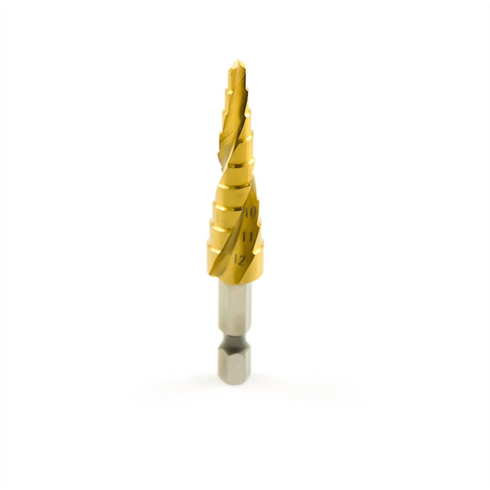 Wiertła tnące Wiertło stożkowe z chwytem sześciokątnym 4-12 4-20 4-30 mm Wycinak do otworów w metalu z dziurkaczem Wiertło do metalu HSS pokryte tytanem (kolor: 3 sztuki z torbą) (4)