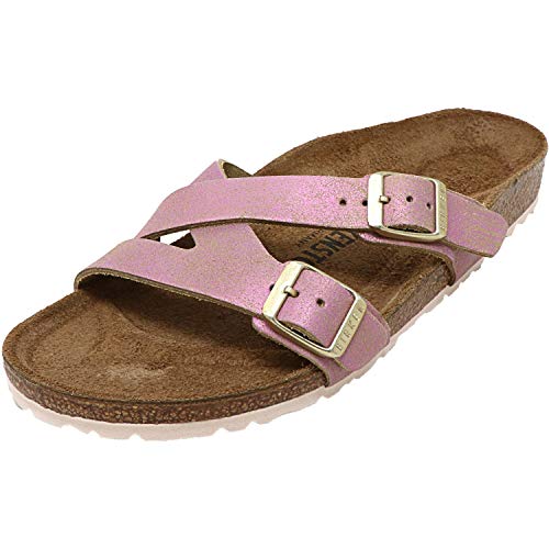 Birkenstock Women's Yao Washed Metallic Pink 36 N