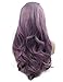 morvally Fashion Purple Glueless Lace Front Wigs Free Part Natural Long Straight Wavy Hair Heat Resistant Synthetic Replacement Wig for Women